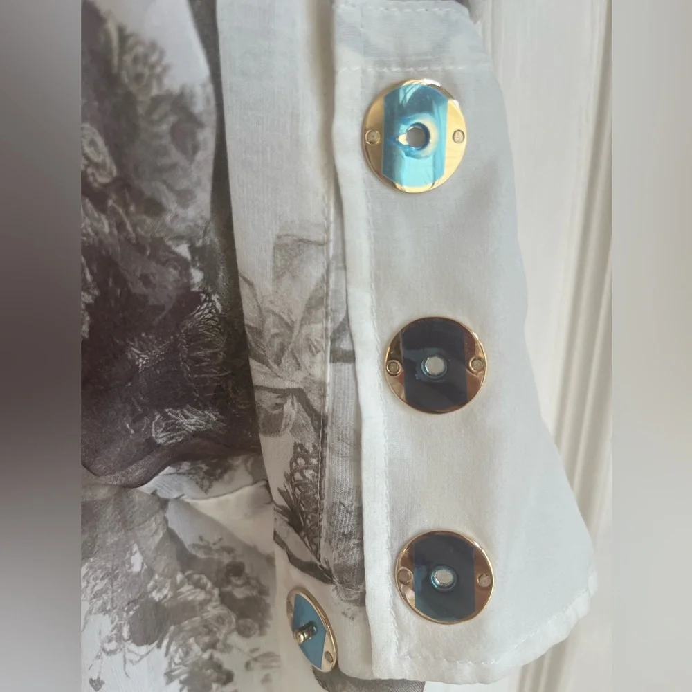 BURBERRY Amelie Bow neck Angel print Mulberry silk sheer long sleeve blouse - Picture 12 of 17